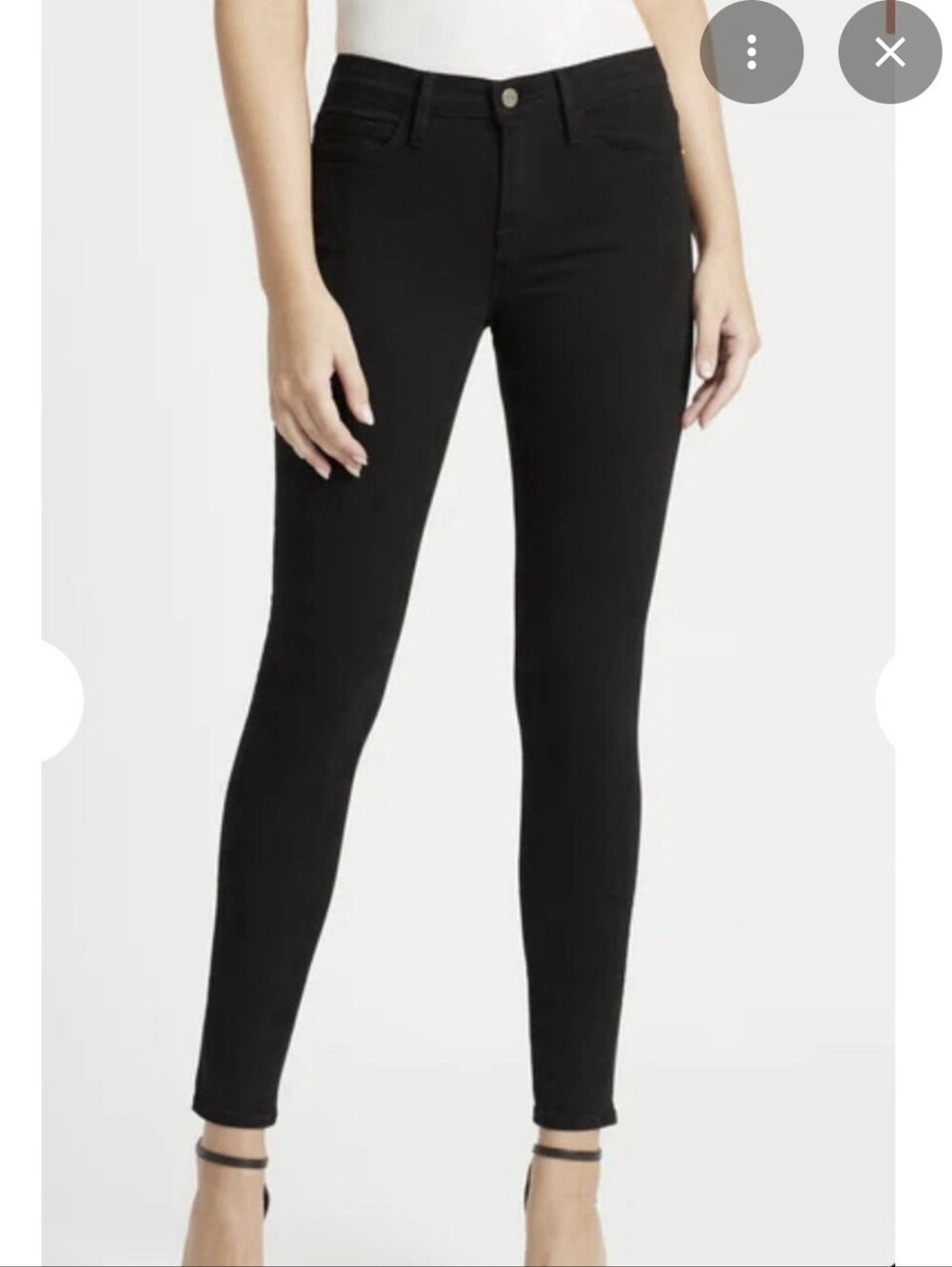 Frame Le Skinny De Jeanne Crop Denim Size 30 Black